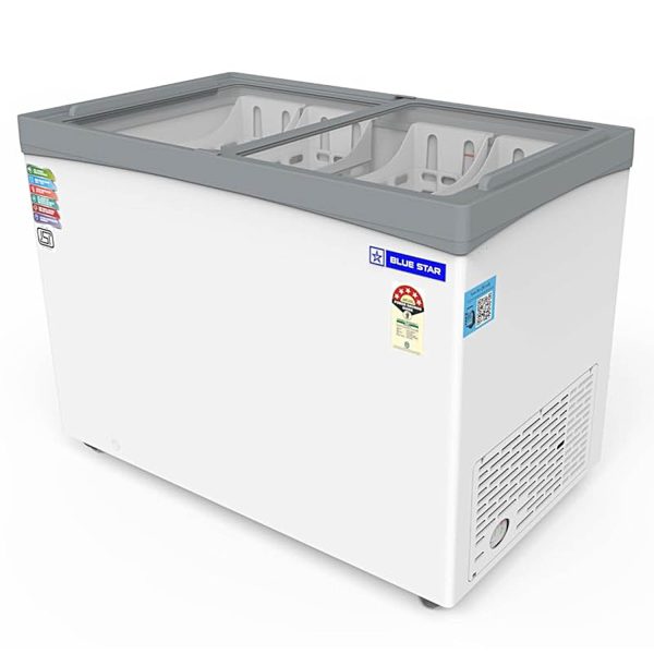 BlueStar GT5-350NP 315L Glass Top Deep Freezer with 5 Star Rating, White