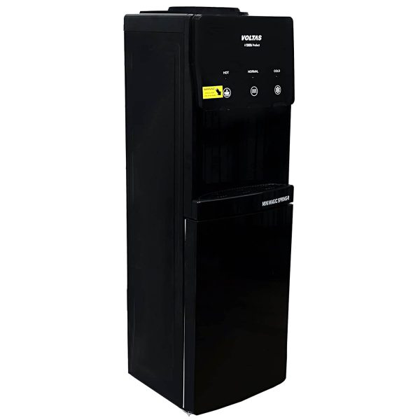 Voltas Spring RV, Water Dispenser with Refrigerator with Normal,Cold & Hot Tap, Black
