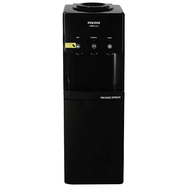 Voltas Spring RV, Water Dispenser with Refrigerator with Normal,Cold & Hot Tap, Black