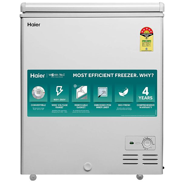 Haier HFC-145SM5 Single Door Convertible Deep Freezer, White