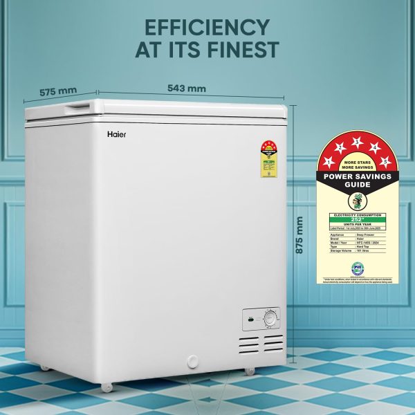 Haier HFC-145SM5 Single Door Convertible Deep Freezer, White