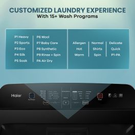 Haier 9 KG Top-Load Machine (HWM90-H678ES8, Dark Silver)