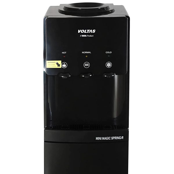 Voltas Spring RV, Water Dispenser with Refrigerator with Normal,Cold & Hot Tap, Black