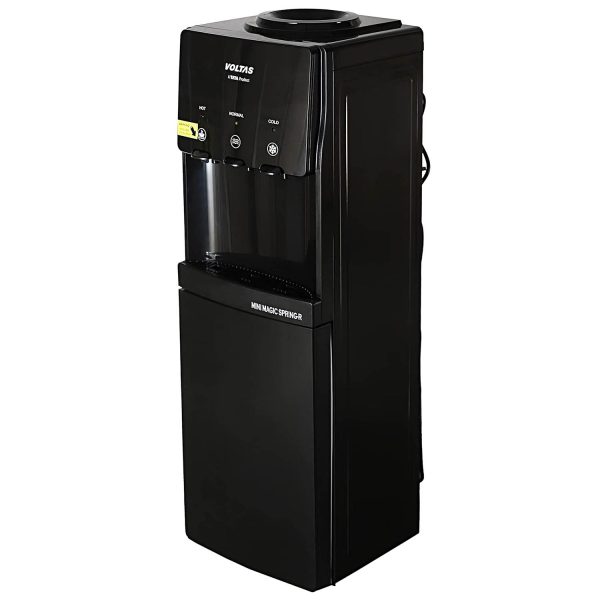 Voltas Spring RV, Water Dispenser with Refrigerator with Normal,Cold & Hot Tap, Black