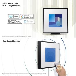 Samsung HW-LS60D, 120 Watt 2.0 Channel Music Frame with Dolby Atmos Soundbar, Wireless Music Streaming, Tap Sound Feature and Voice Assistant, Black