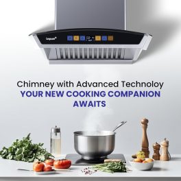 Livpure Flint Arc BLDC, 60 CM Chimney with Digital Touch, Motion Sensor, Autoclean, BLDC Motor and 9 Speed Control, Black