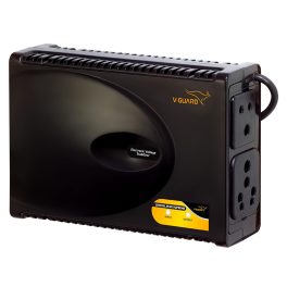 Vguard VG Crystal, Stabilizer for 43Inch TV with Built in Thermal Overload Protection, Primary Switching Technology and Output Voltage Correction without break, Black