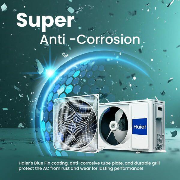 Haier HS50VP- POW3BN, 1.5 Ton 3 Star Dual Inverter Split AC with Tropical Twin Rotary, 7-in-1 Convertible Mode and 100% Grooved Copper, White