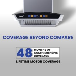 Livpure Flint Arc BLDC, 60 CM Chimney with Digital Touch, Motion Sensor, Autoclean, BLDC Motor and 9 Speed Control, Black