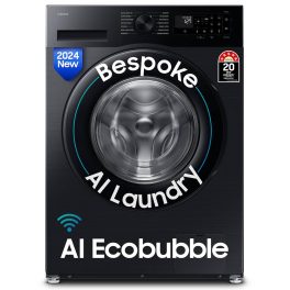 Samsung WW12DG5B24ABTL, 12 KG Fully Automatic Front Load Machine with 5 Star Rating, In-built Heater, Wi-Fi, 39 Minute Wash and 20 Year Compressor Warranty, Black