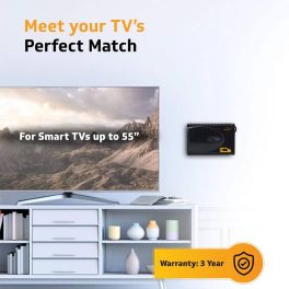 Vguard VG Crystal, Stabilizer for 43Inch TV with Built in Thermal Overload Protection, Primary Switching Technology and Output Voltage Correction without break, Black