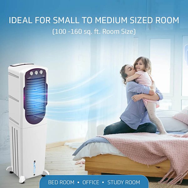 V-Guard Aikido 50L Tower Air Cooler with Honeycomb Pads & 4D Air Circulation, White