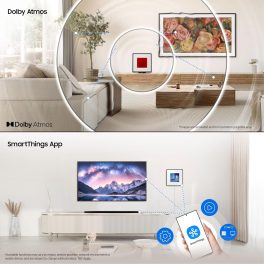 Samsung HW-LS60D, 120 Watt 2.0 Channel Music Frame with Dolby Atmos Soundbar, Wireless Music Streaming, Tap Sound Feature and Voice Assistant, Black
