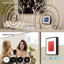 Samsung HW-LS60D, 120 Watt 2.0 Channel Music Frame with Dolby Atmos Soundbar, Wireless Music Streaming, Tap Sound Feature and Voice Assistant, Black