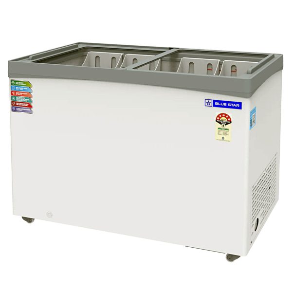 BlueStar GT5-350NP 315L Glass Top Deep Freezer with 5 Star Rating, White