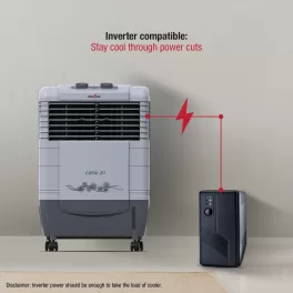Kenstar Personal Air Cooler with Honeycomb Cooling Pads & Collapsible Louvers (Little HC, Grey)