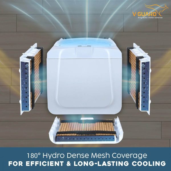 V-Guard Airotron 15L Personal Air Cooler with Honeycomb Pads & Ice Chamber, Grey