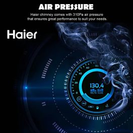 Haier HIH-V60HM-C, 60 CM Vertical Chimney with Powerful Suction, Gesture Control, Heat Auto Clean and Filterless Technology, Black