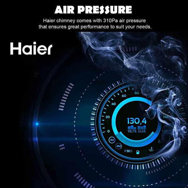Haier HIH-V60HM-C, 60 CM Vertical Chimney with Powerful Suction, Gesture Control, Heat Auto Clean and Filterless Technology, Black