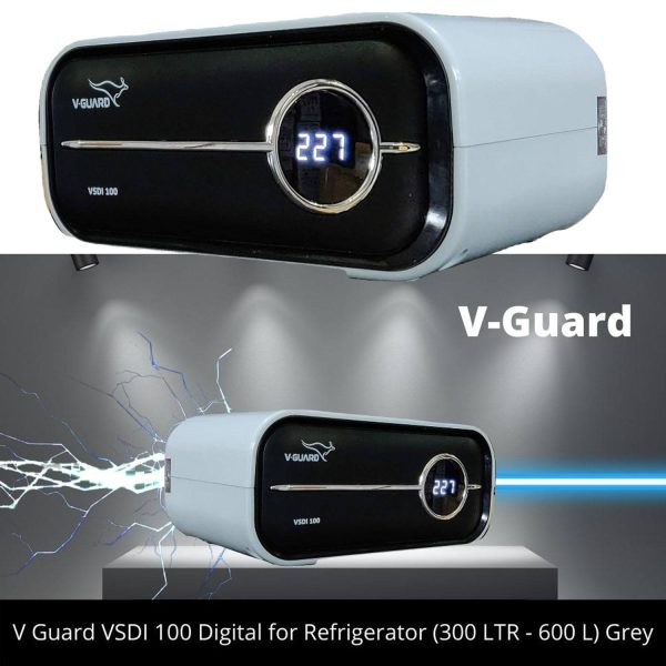 Vguard VSDI100, Stabilizer for Up-To 900 Litre with Digital Display System, Intelligent time delay System, ABS Cabinet and 5 Years Warranty, Grey