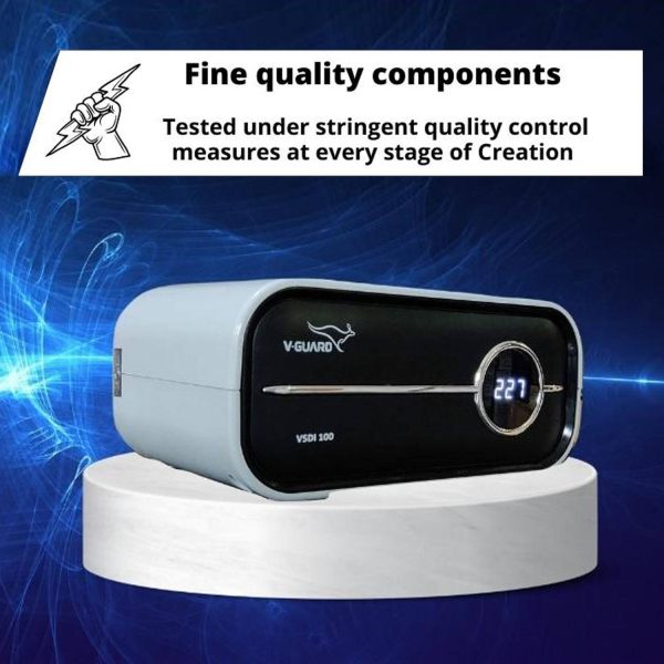 Vguard VSDI100, Stabilizer for Up-To 900 Litre with Digital Display System, Intelligent time delay System, ABS Cabinet and 5 Years Warranty, Grey