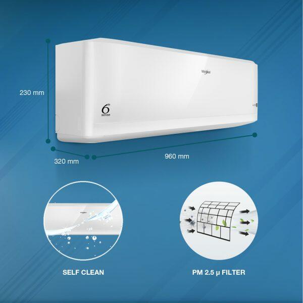 Whirlpool Supreme Cool 2 Ton 3 Star Inverter Split AC with 5-in-1 Convertible, White