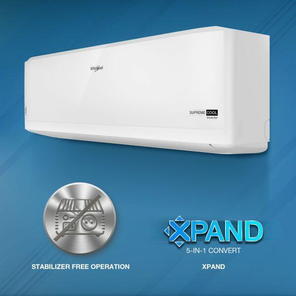 Whirlpool Supreme Cool 2 Ton 3 Star Inverter Split AC with 5-in-1 Convertible, White