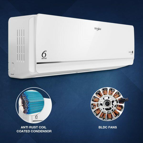 Whirlpool 3D Cool 1.5 Ton 3 Star Inverter Split AC with 5-in-1 Convertible, White