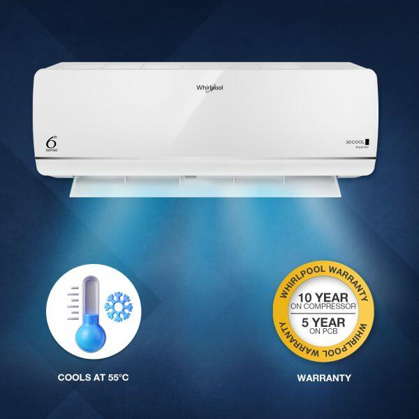 Whirlpool 3D Cool 1.5 Ton 3 Star Inverter Split AC with 5-in-1 Convertible, White