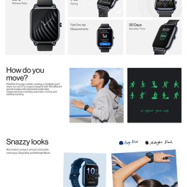 Oneplus OPBBE221, Oneplus Nord Watch with 1.78 Amoled Display, 60 Hz Refresh Rate, 10 Days Battery, Heart Rate and Stress Monitor, Deep Blue