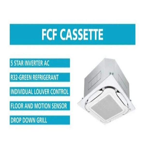 Daikin 2 Ton 3 Star, 4 Way Inverter Cassette AC with Auto Restart Feature, White, FCVFQ71AV16