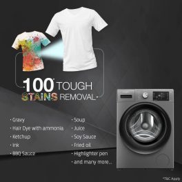 Whirlpool XO9012BZV, 9 KG 1200 RPM 5 Star Fully Automatic Front Load Machine with Inverter Direct Drive Motor, Built-in heater, Steam Wash and 3 Year Warranty, Valcano Grey