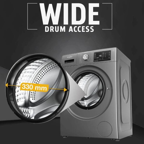 Whirlpool XO9012BZV, 9 KG 1200 RPM 5 Star Fully Automatic Front Load Machine with Inverter Direct Drive Motor, Built-in heater, Steam Wash and 3 Year Warranty, Valcano Grey