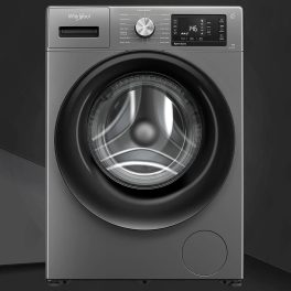 Whirlpool XO9012BZV, 9 KG 1200 RPM 5 Star Fully Automatic Front Load Machine with Inverter Direct Drive Motor, Built-in heater, Steam Wash and 3 Year Warranty, Valcano Grey