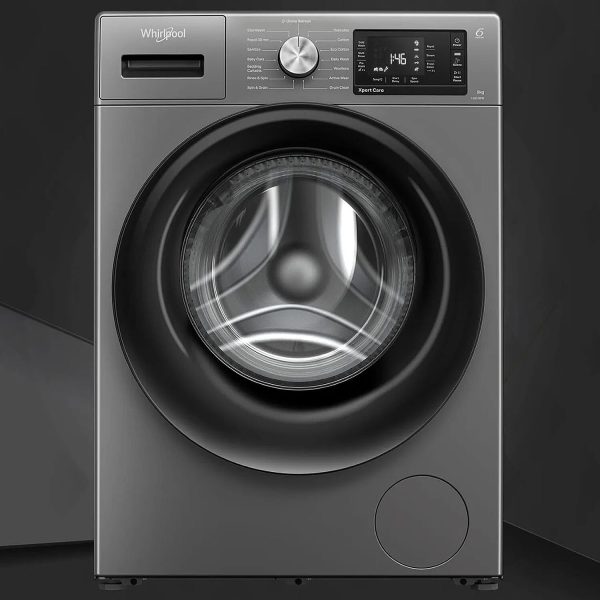 Whirlpool XO9012BZV, 9 KG 1200 RPM 5 Star Fully Automatic Front Load Machine with Inverter Direct Drive Motor, Built-in heater, Steam Wash and 3 Year Warranty, Valcano Grey