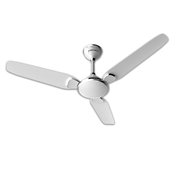 Bajaj Trendy EE 1200, 48 Inch 3 Star Ceiling Fan with 400 RPM, High Torque Motor and Blade Design Inspired by Petal, Snowy White