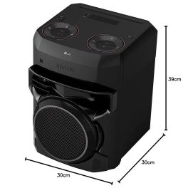 LG XL2, 80 Watt Party Speaker with Super Bass Boost, Karoke Bluetooth Party Speaker and LED Lighting, Black