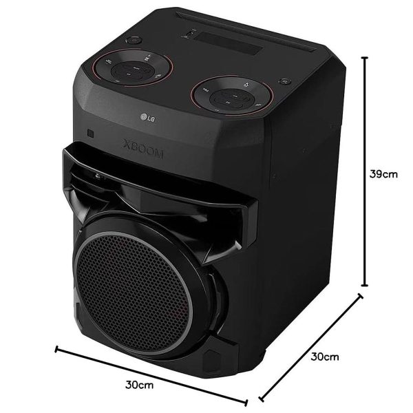 LG XL2, 80 Watt Party Speaker with Super Bass Boost, Karoke Bluetooth Party Speaker and LED Lighting, Black