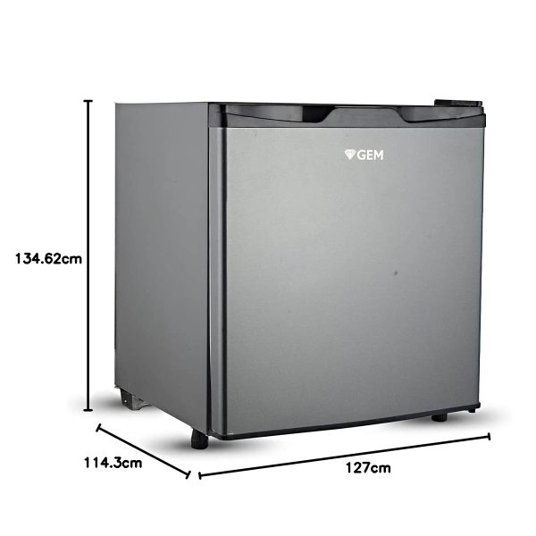 GEM GRDN-70DGWC, 50 Litre Minibar Fridge with 1 Star Rating and Rotary Compressor, Silver