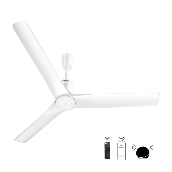 Atomberg Aris 1200, 48 Inch BLDC Ceiling Fan with IOT, Remote Control, LED Light and Award Winning Sleek Design, Marble White