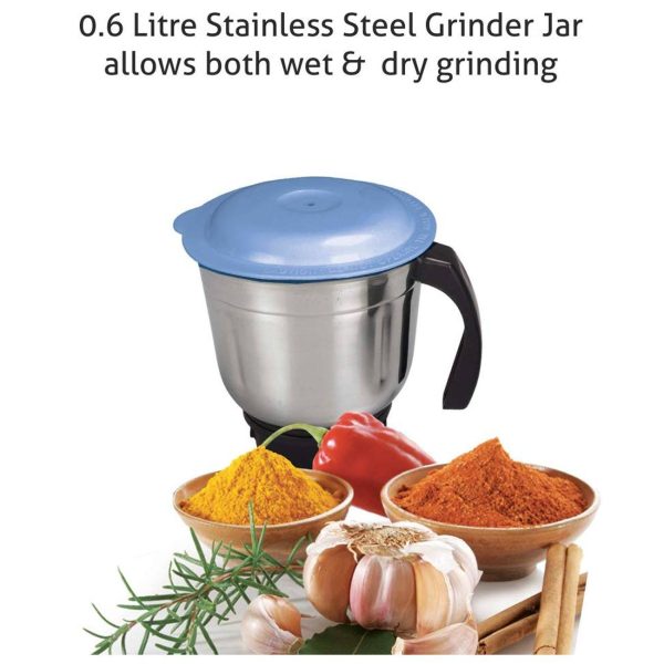 Glen SA-4029, 550 Watt 3 Jar Mixer Grinder with 3 Speed and Pulse Function, with Overload Protector, and 2 Year Warranty, White/Blue