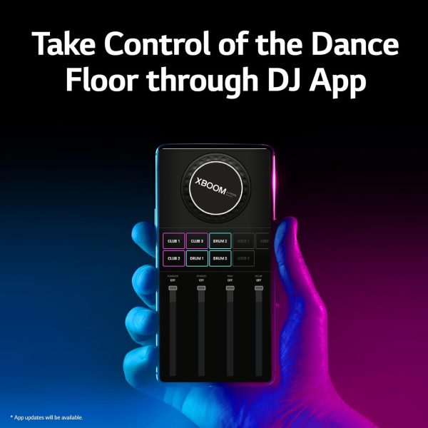 LG RNC5, Party Speaker with Double Super Bass Boost, Party Lighting, DJ Application, Karoke Star and Wireless Party Link, Black