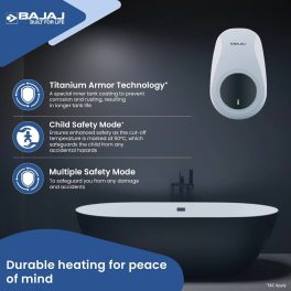 Bajaj Verre Plus, 5 Litre Instant Water Heater with 6 Bar Pressure, Rust Proof Body and BIS Approved ISI Marking, White