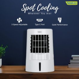 Symphony Duet Mini Personal Air Cooler with 8 Hours Battery, White