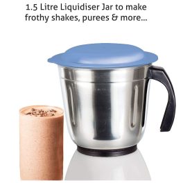 Glen SA-4029, 550 Watt 3 Jar Mixer Grinder with 3 Speed and Pulse Function, with Overload Protector, and 2 Year Warranty, White/Blue