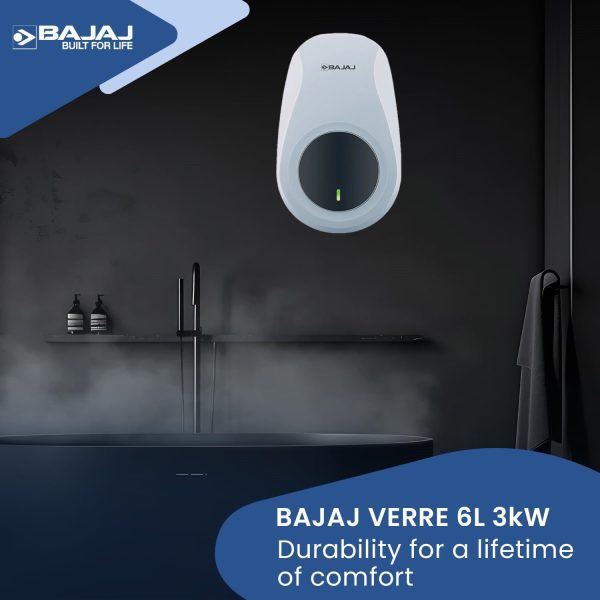 Bajaj Verre Plus, 5 Litre Instant Water Heater with 6 Bar Pressure, Rust Proof Body and BIS Approved ISI Marking, White