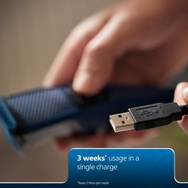 Philips BT1213/15, Beard Trimmer with Stainless Steel Blade, 30 Minute Runtime and 4 Length Settings, Green/Black