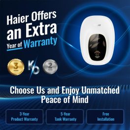 Haier EI3V-Pret, 3 Litre Instant Water Heater with 5 Star Rating, Shock Proof, 8 Bar Rated Pressure and IPX4 Water Resistance, Ivory