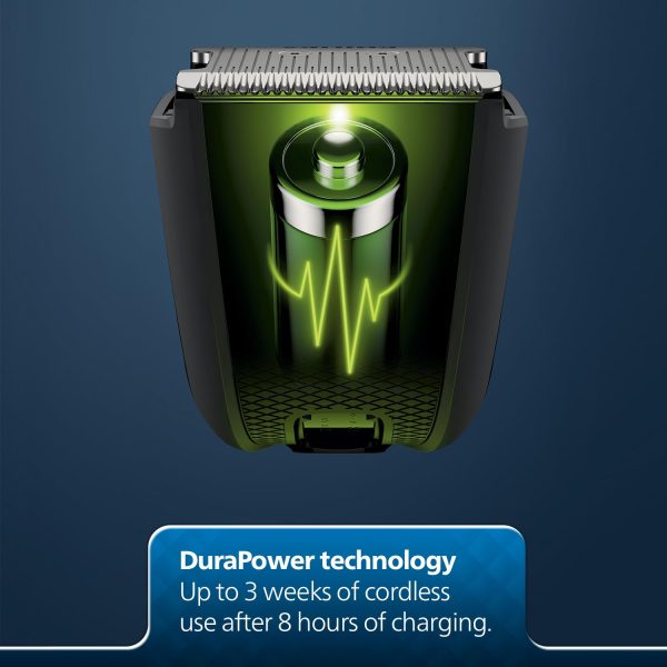 Philips BT1213/15, Beard Trimmer with Stainless Steel Blade, 30 Minute Runtime and 4 Length Settings, Green/Black