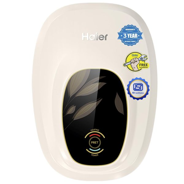 Haier EI3V-Pret, 3 Litre Instant Water Heater with 5 Star Rating, Shock Proof, 8 Bar Rated Pressure and IPX4 Water Resistance, Ivory